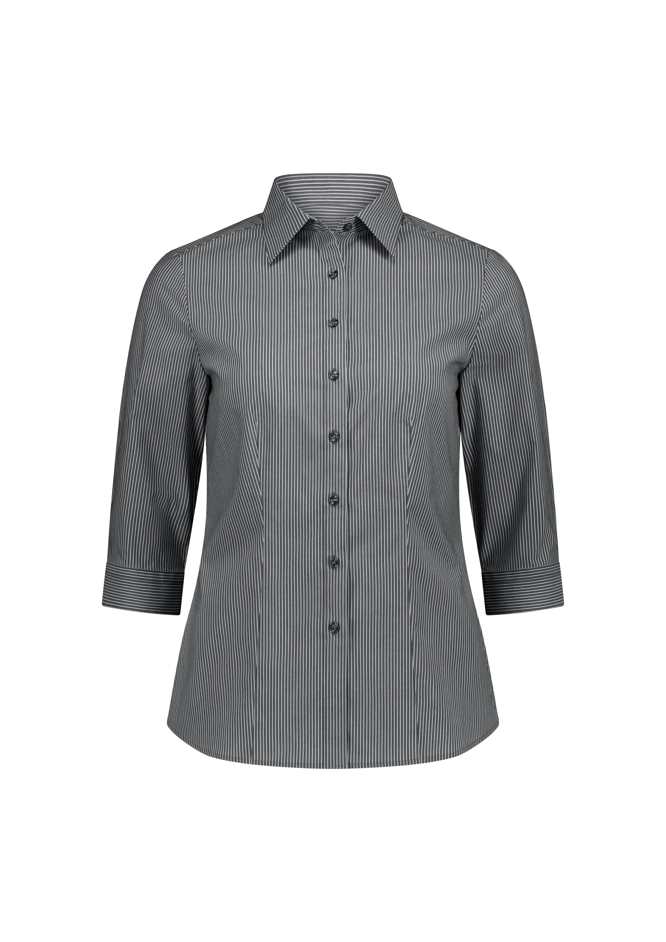 Biz Collection Women’s Fitzroy 3/4 Sleeve Shirt S636W Slate/White Stripe / 6